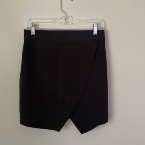 Madewell silk black faux wrap skirt size small